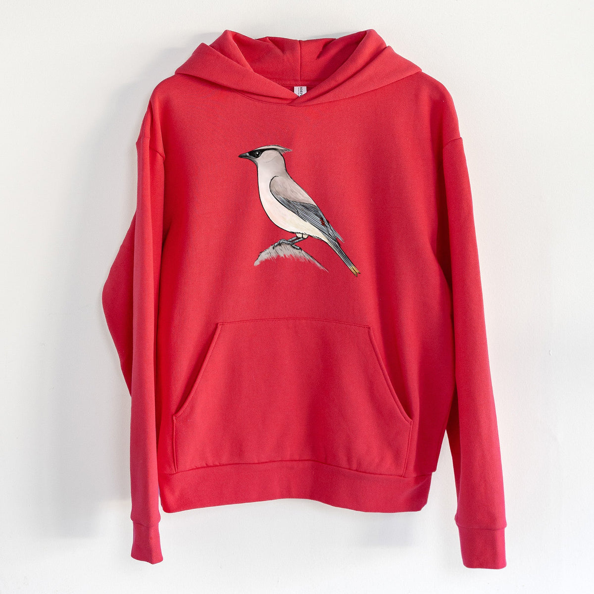 Vibrant Cedar Waxwing - Bombycilla cedrorum  - Statement Midweight Hoodie