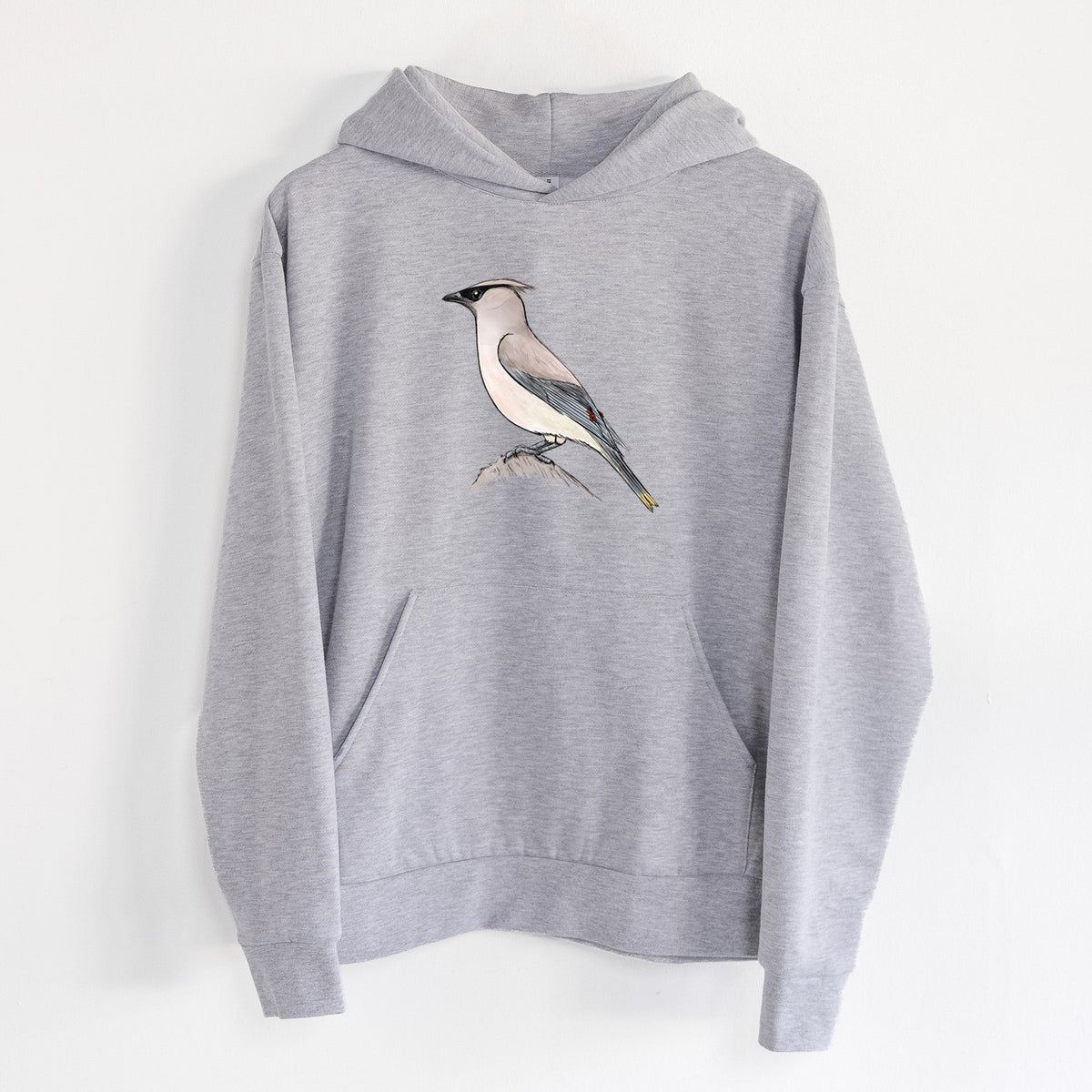 Vibrant Cedar Waxwing - Bombycilla cedrorum  - Statement Midweight Hoodie