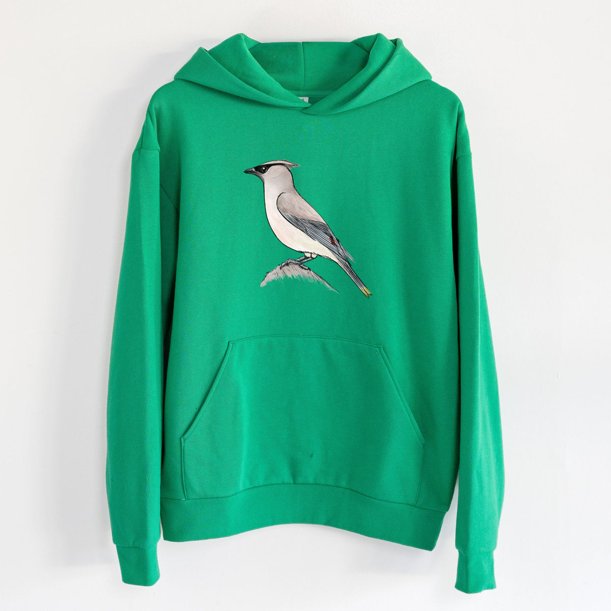 Vibrant Cedar Waxwing - Bombycilla cedrorum  - Statement Midweight Hoodie