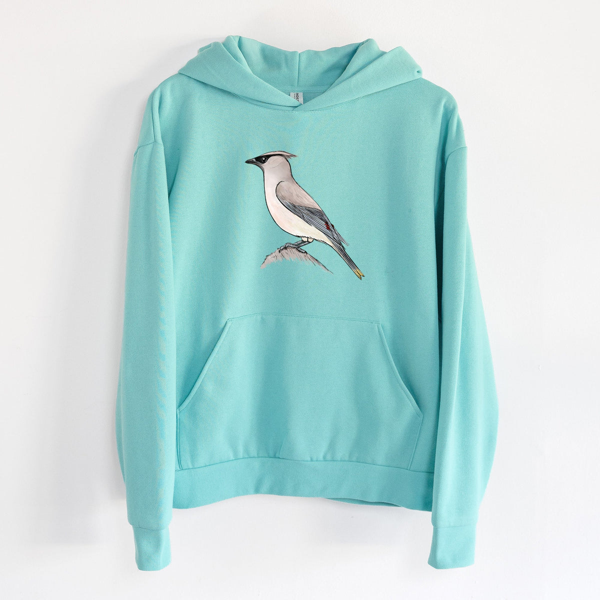 Vibrant Cedar Waxwing - Bombycilla cedrorum  - Statement Midweight Hoodie