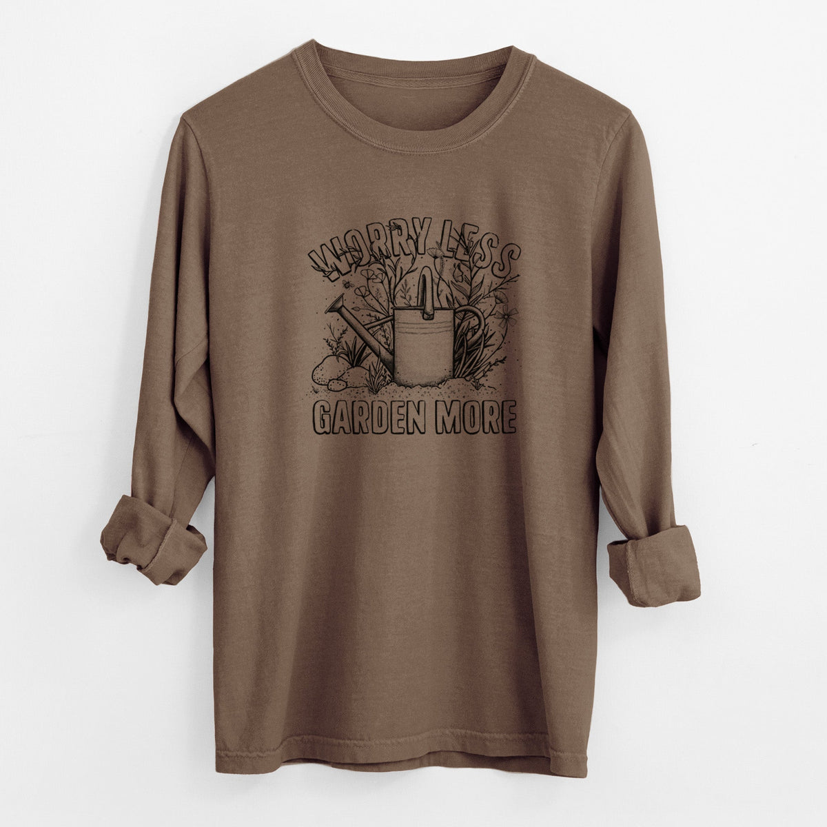 Worry Less — Garden More - Unisex Comfort Colors 100% Cotton Long Sleeve