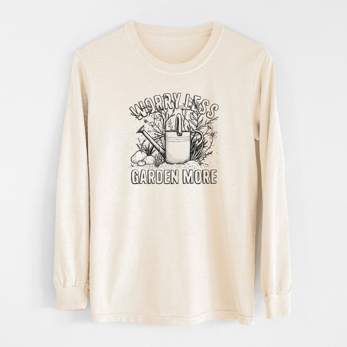 Worry Less — Garden More - Unisex Comfort Colors 100% Cotton Long Sleeve