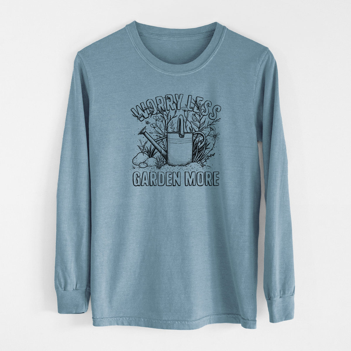Worry Less — Garden More - Unisex Comfort Colors 100% Cotton Long Sleeve