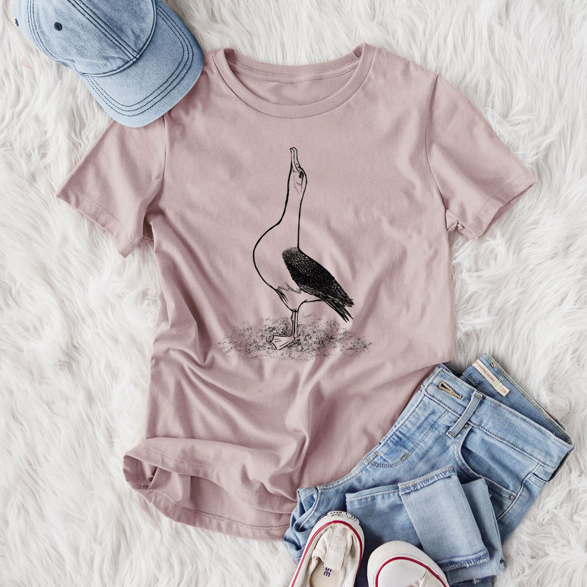 Diomedea exulans - Wandering Albatross - Women's Lightweight Relaxed Fit 100% Cotton Crewneck