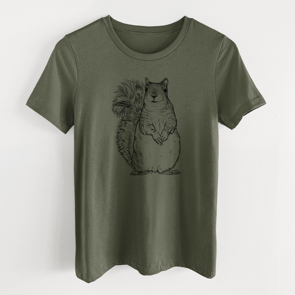 Western Grey Squirrel - Sciurus griseus - Women's Lightweight Relaxed Fit 100% Cotton Crewneck