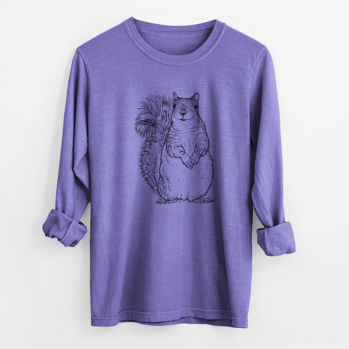 Western Grey Squirrel - Sciurus griseus - Unisex Comfort Colors 100% Cotton Long Sleeve