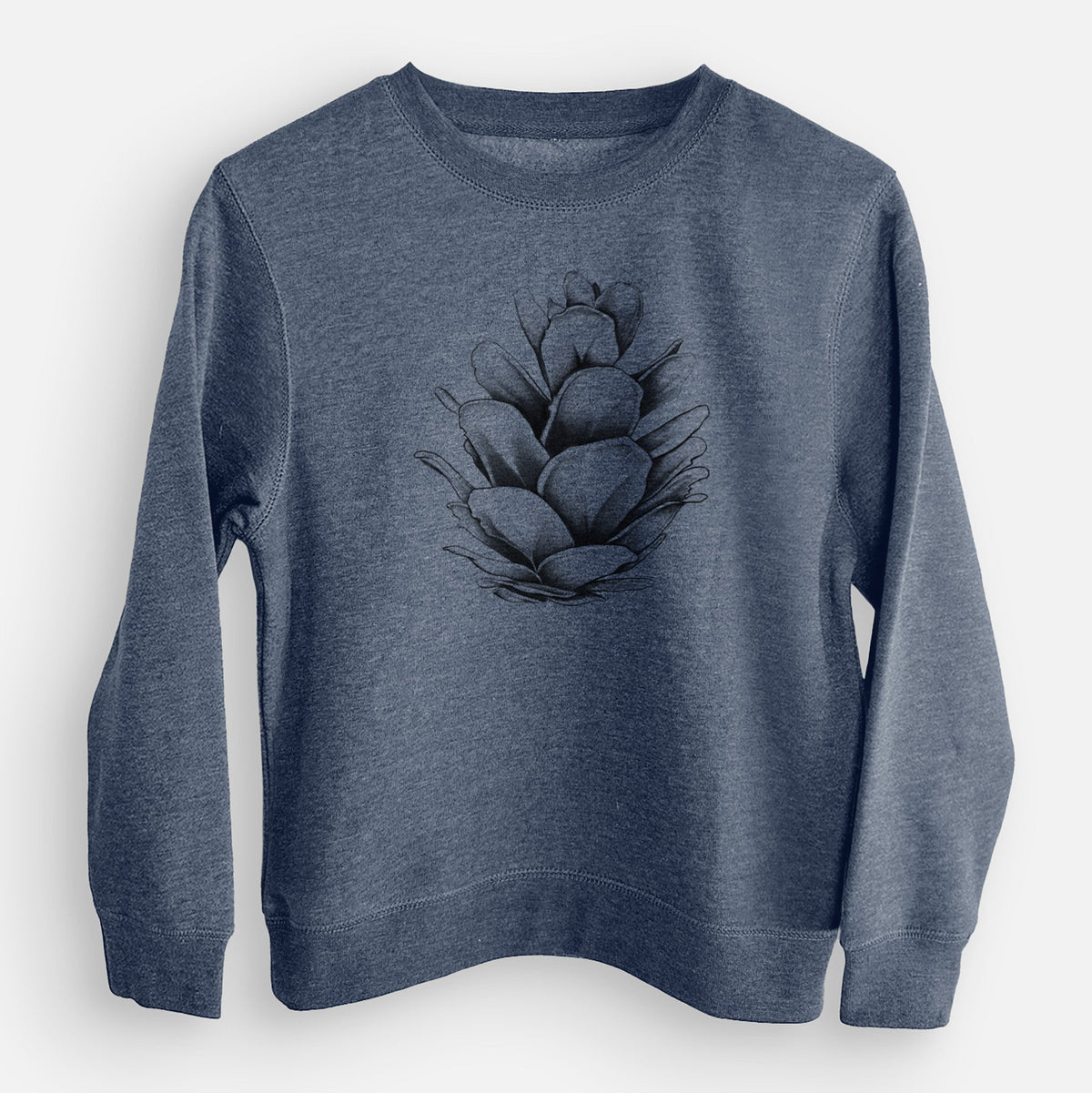 Tsuga heterophylla - Western Hemlock Pine Cone - Youth Lightweight Crewneck Sweatshirt