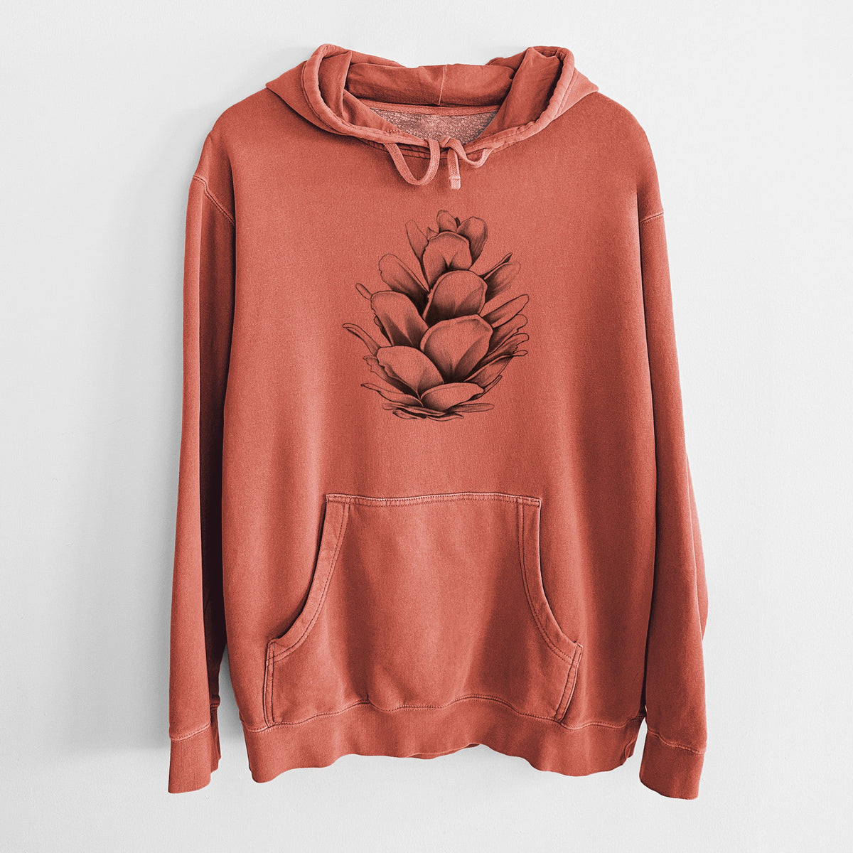 Tsuga heterophylla - Western Hemlock Pine Cone - Unisex Pigment Dyed Hoodie