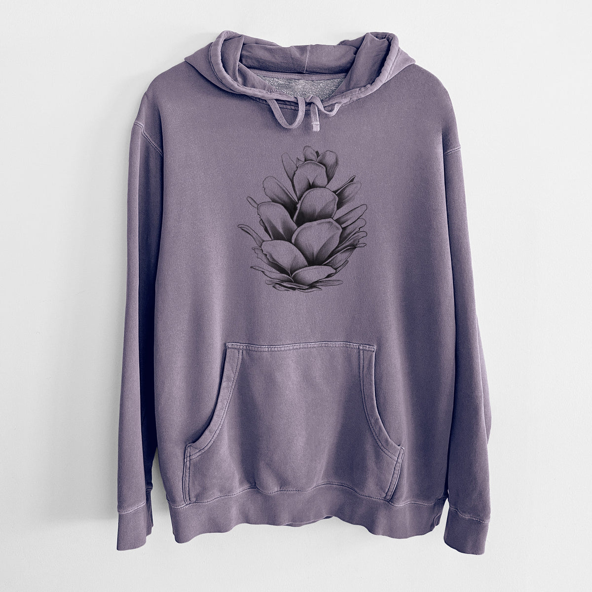 Tsuga heterophylla - Western Hemlock Pine Cone - Unisex Pigment Dyed Hoodie