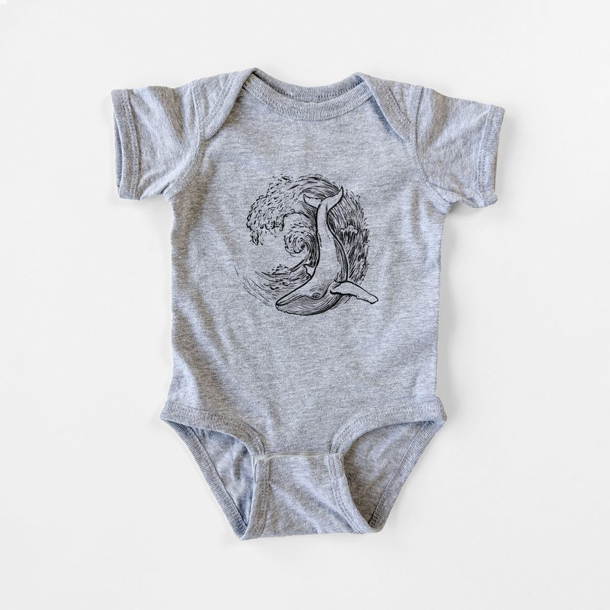 Whale Wave - Baby Fine Jersey Bodysuit