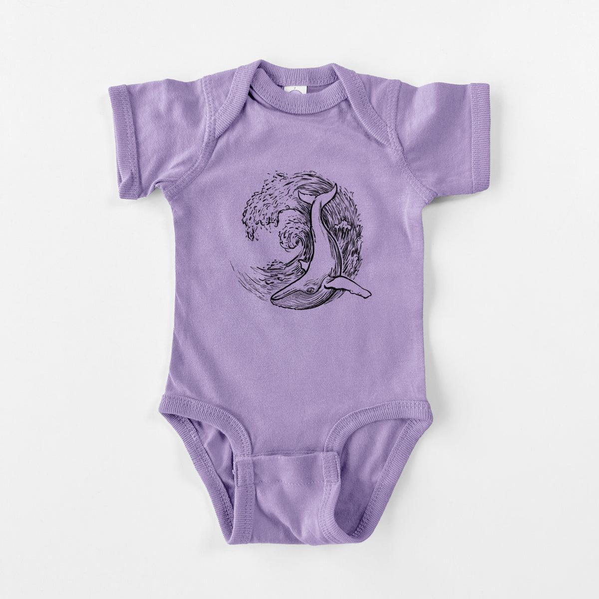 Whale Wave - Baby Fine Jersey Bodysuit