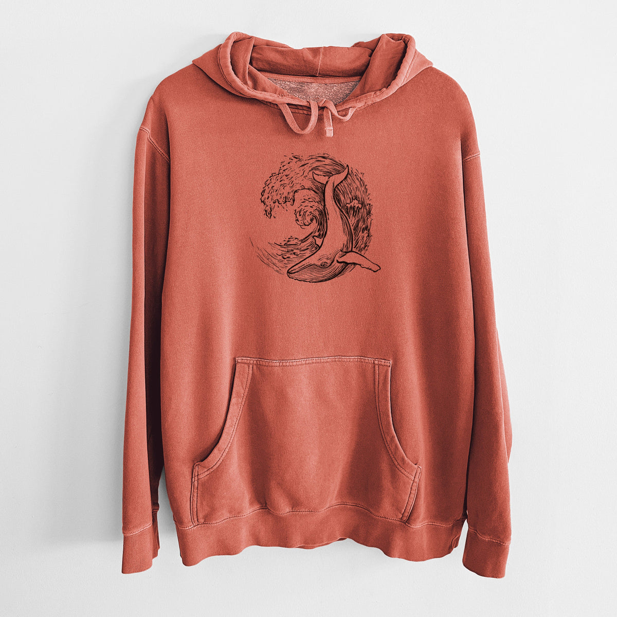 Whale Wave - Unisex Pigment Dyed Hoodie