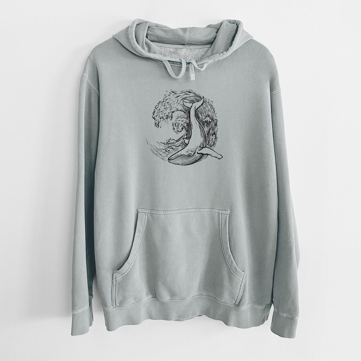 Whale Wave - Unisex Pigment Dyed Hoodie
