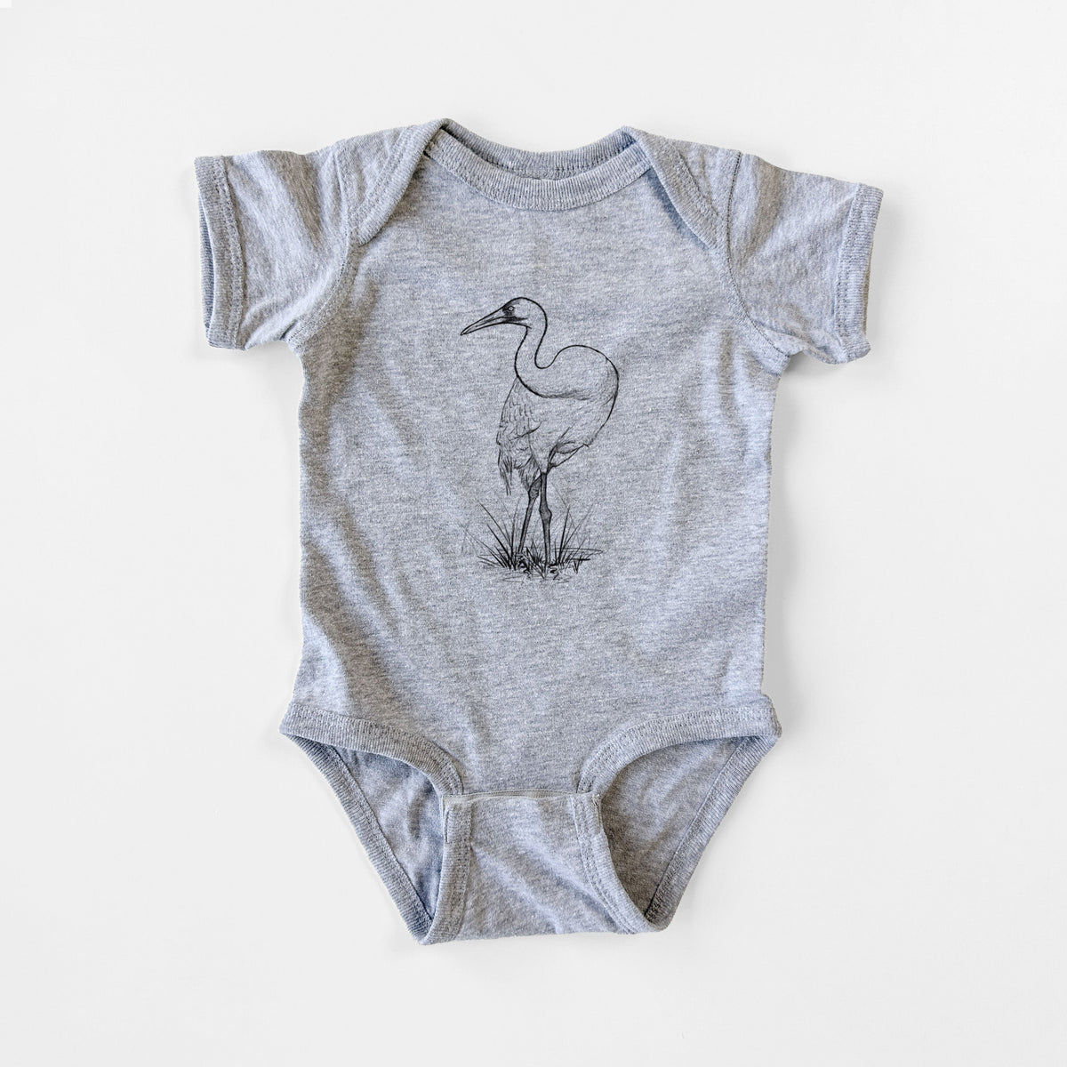 Whooping Crane - Grus americana - Baby Fine Jersey Bodysuit