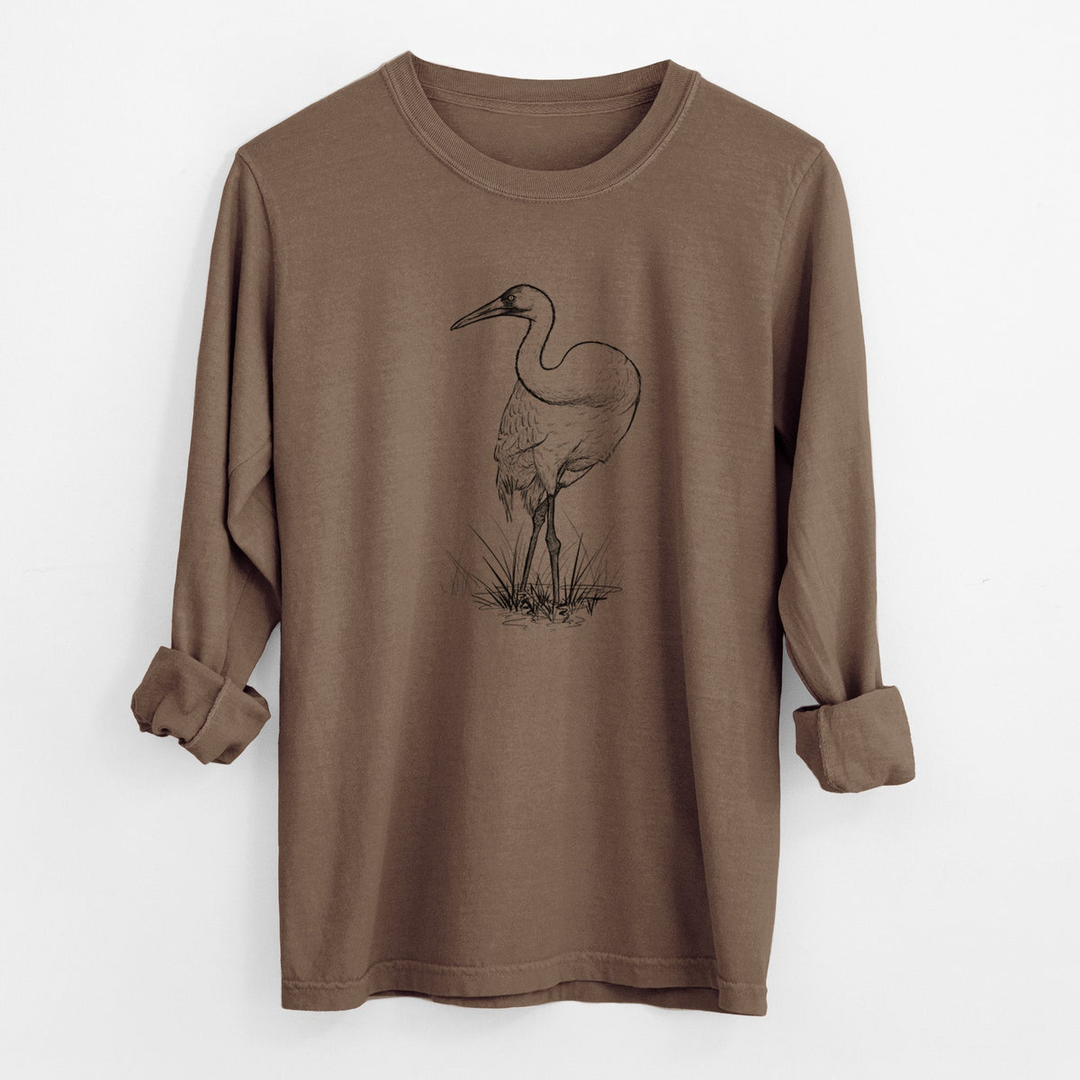 Whooping Crane - Grus americana - Unisex Comfort Colors 100% Cotton Long Sleeve