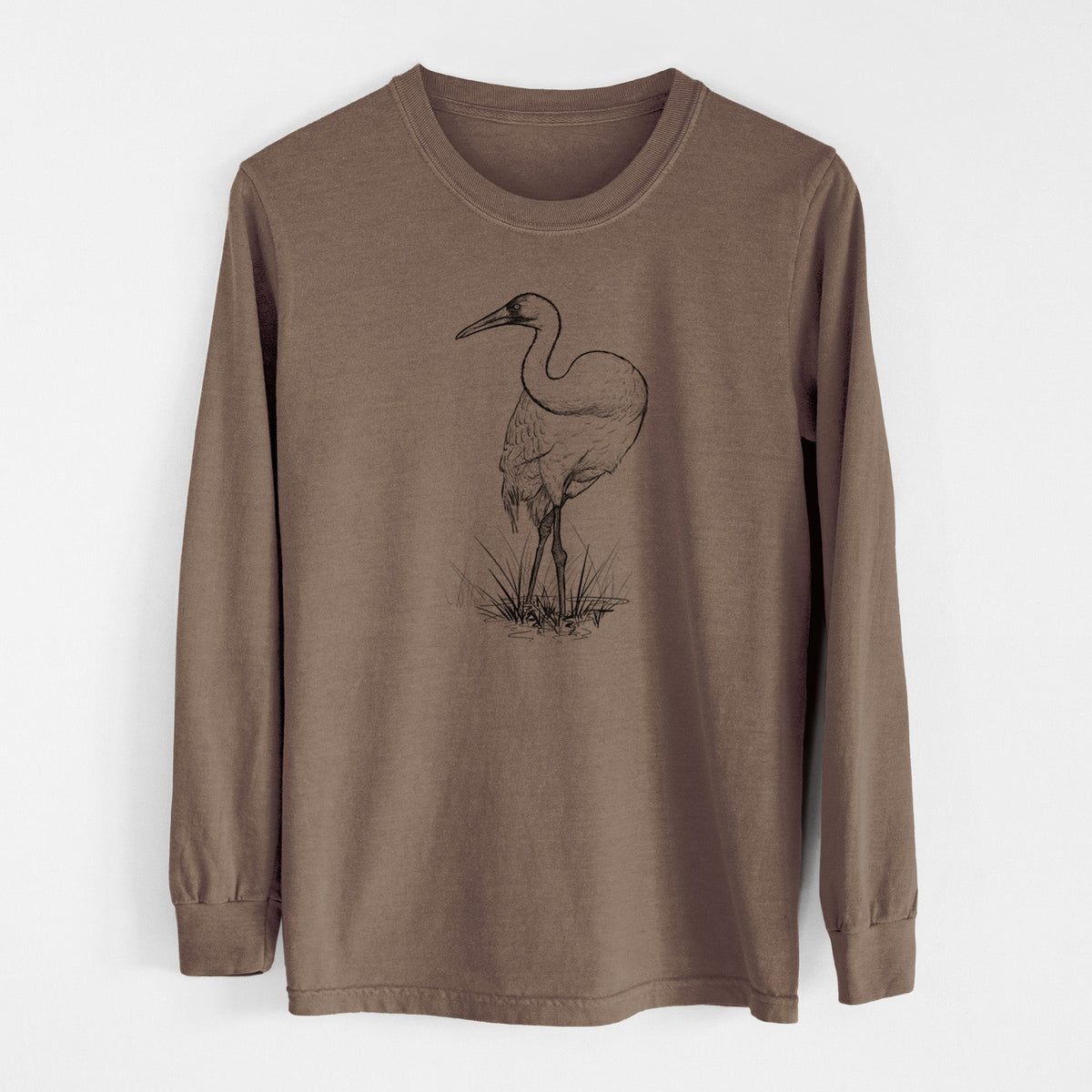 Whooping Crane - Grus americana - Unisex Comfort Colors 100% Cotton Long Sleeve
