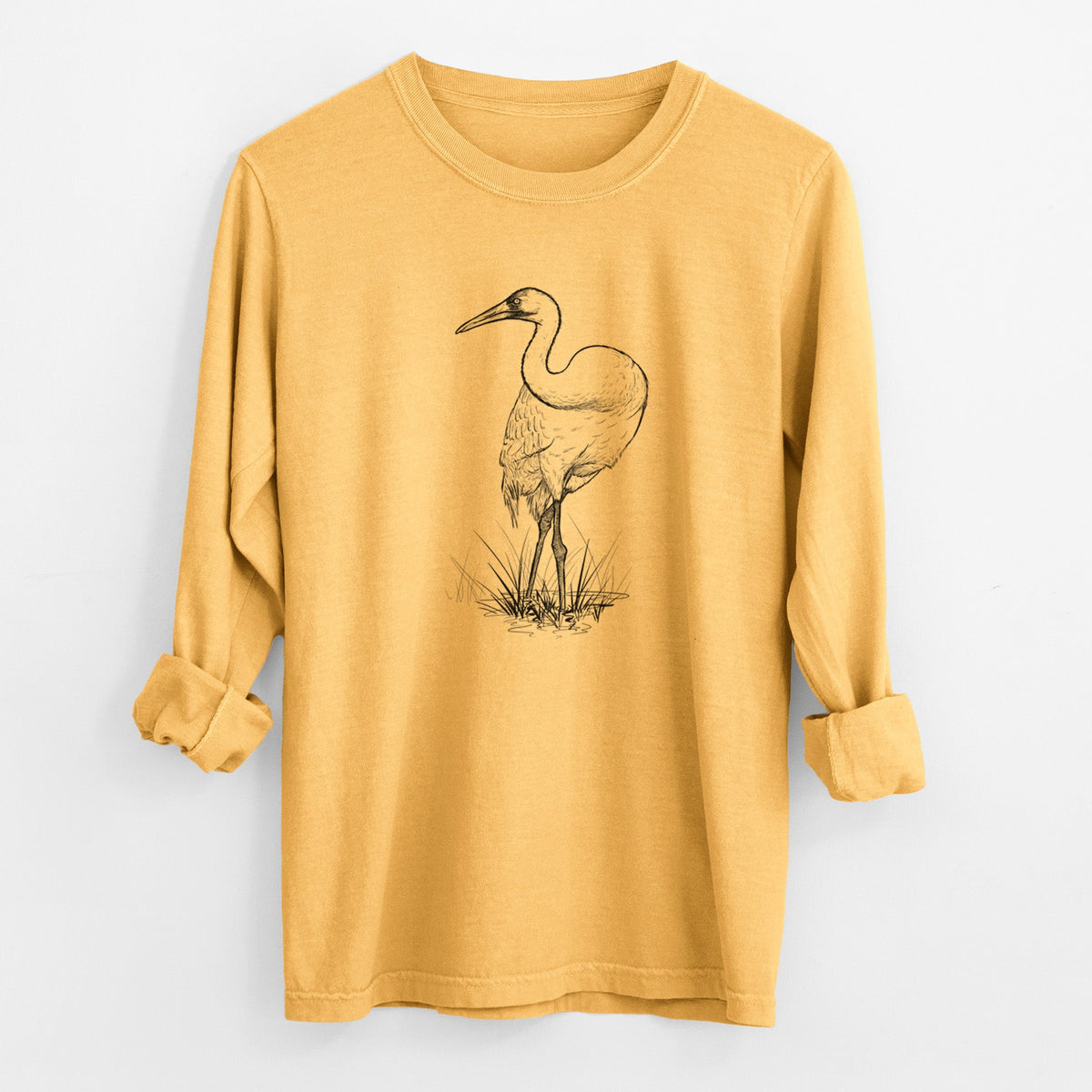 Whooping Crane - Grus americana - Unisex Comfort Colors 100% Cotton Long Sleeve