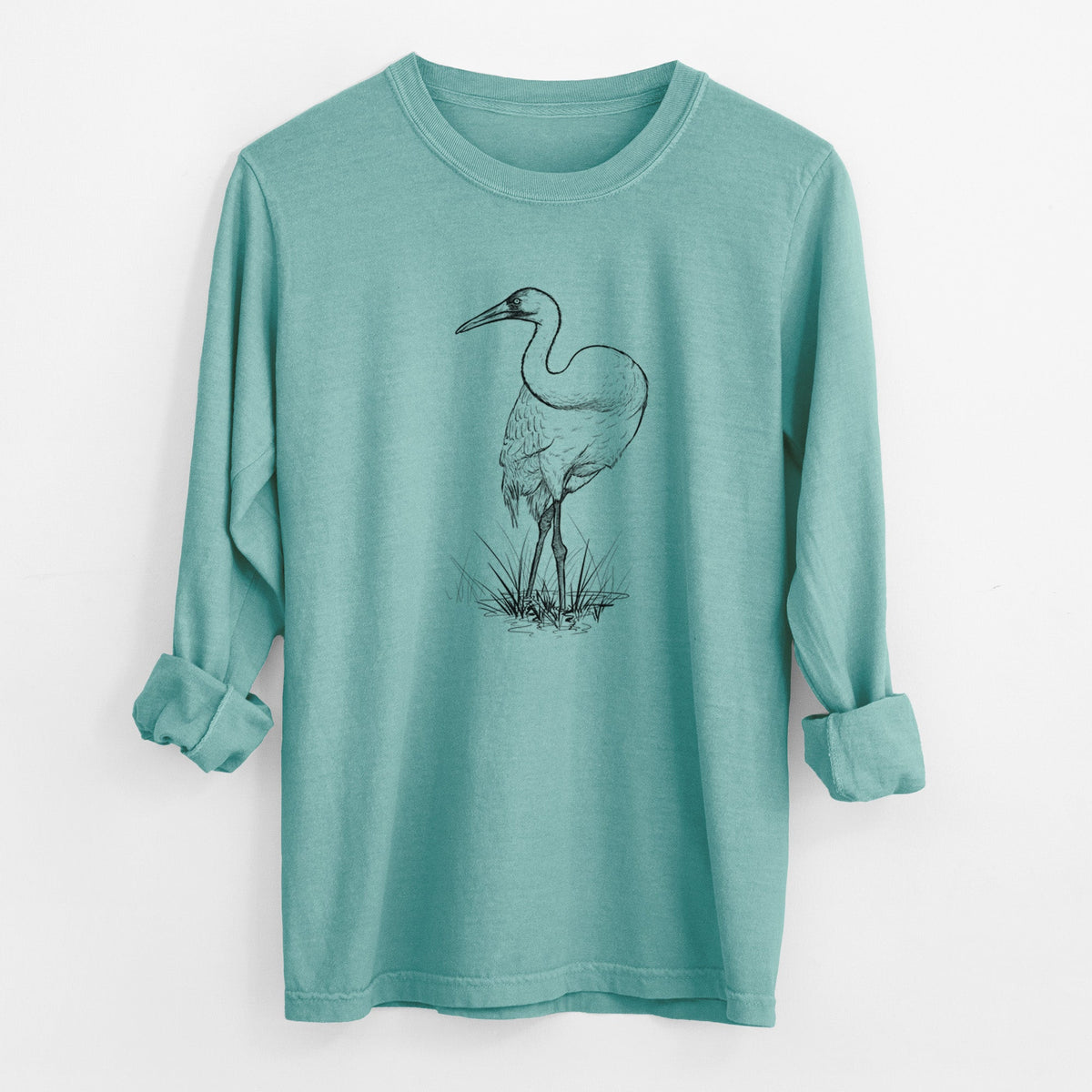 Whooping Crane - Grus americana - Unisex Comfort Colors 100% Cotton Long Sleeve