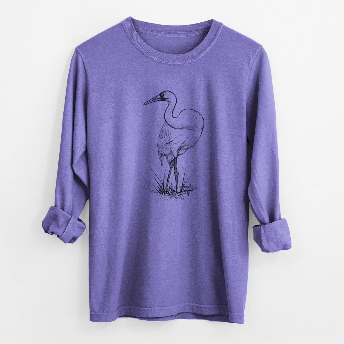 Whooping Crane - Grus americana - Unisex Comfort Colors 100% Cotton Long Sleeve
