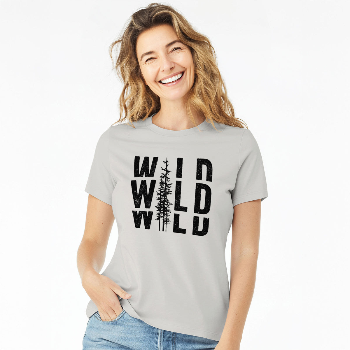 Wild - Women's Lightweight Relaxed Fit 100% Cotton Crewneck