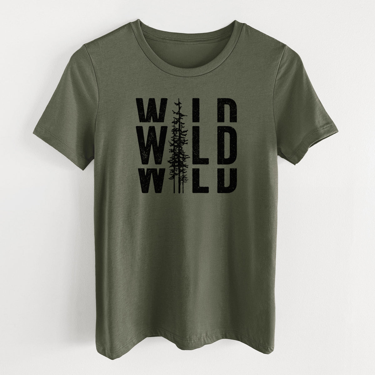 Wild - Women's Lightweight Relaxed Fit 100% Cotton Crewneck