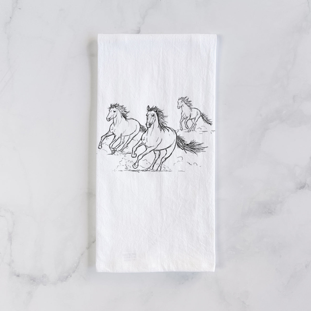 Wild Horses Running Tea Towel