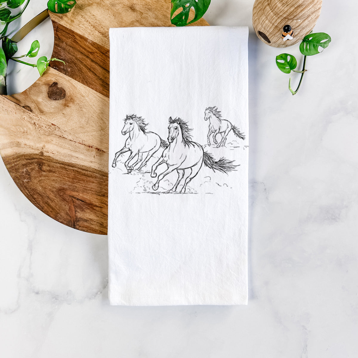 Wild Horses Running Tea Towel