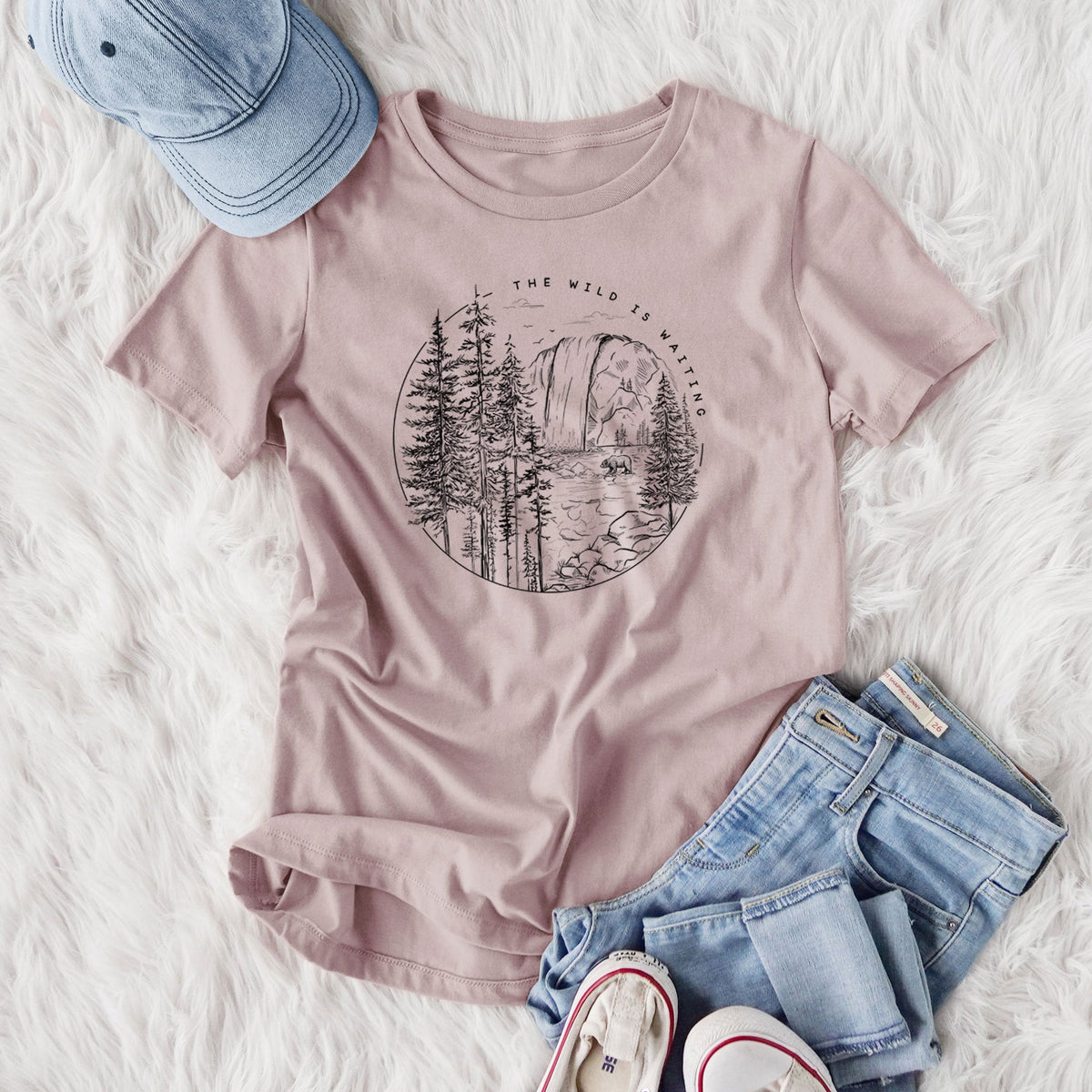 The Wild is Waiting - Women's Lightweight Relaxed Fit 100% Cotton Crewneck