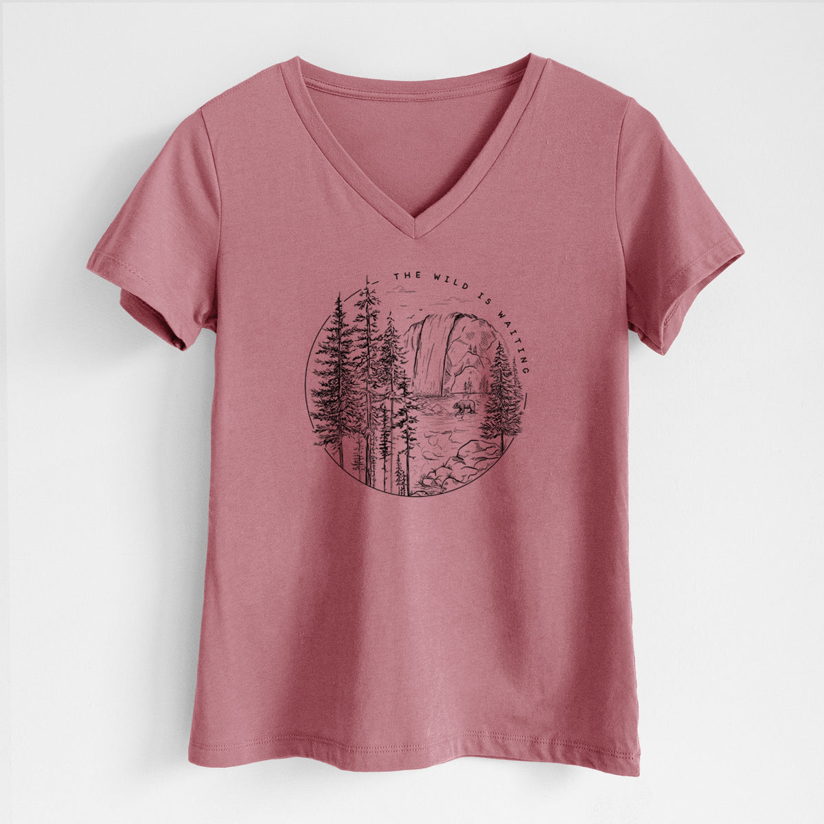 The Wild is Waiting - Women's Lightweight Relaxed Fit 100% Cotton V-neck