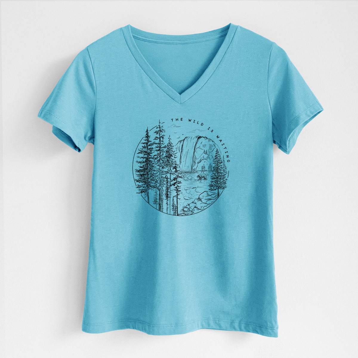 The Wild is Waiting - Women's Lightweight Relaxed Fit 100% Cotton V-neck