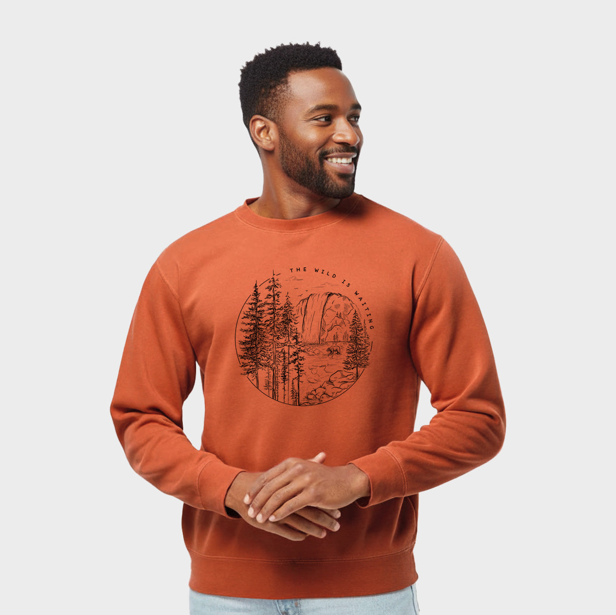 The Wild is Waiting - Unisex Pigment Dyed Crew Sweatshirt