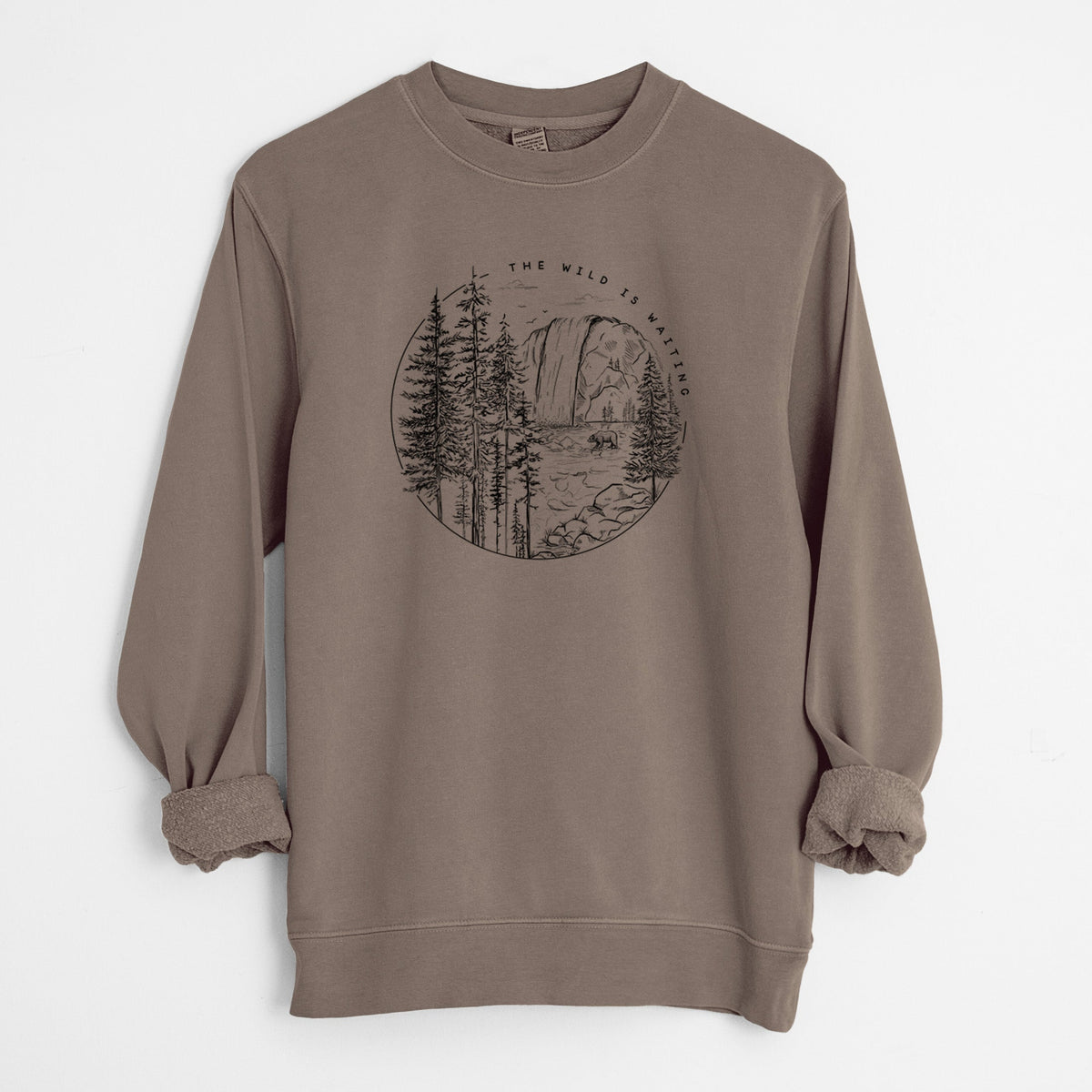The Wild is Waiting - Unisex Pigment Dyed Crew Sweatshirt