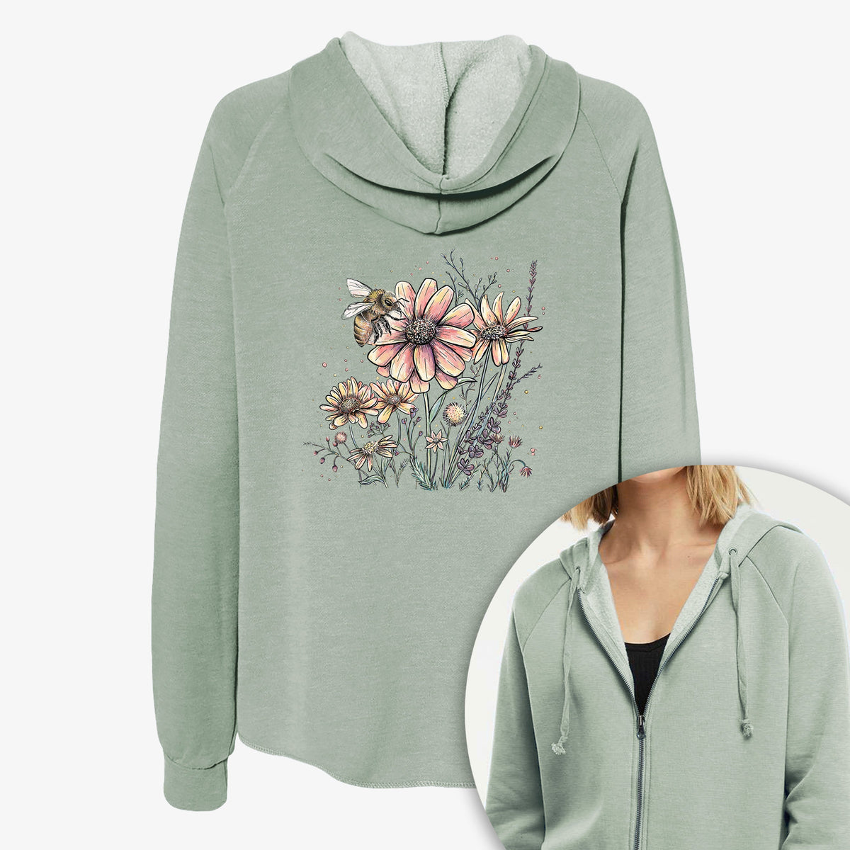 WildflowerBee - Women's Cali Wave Zip-Up Sweatshirt