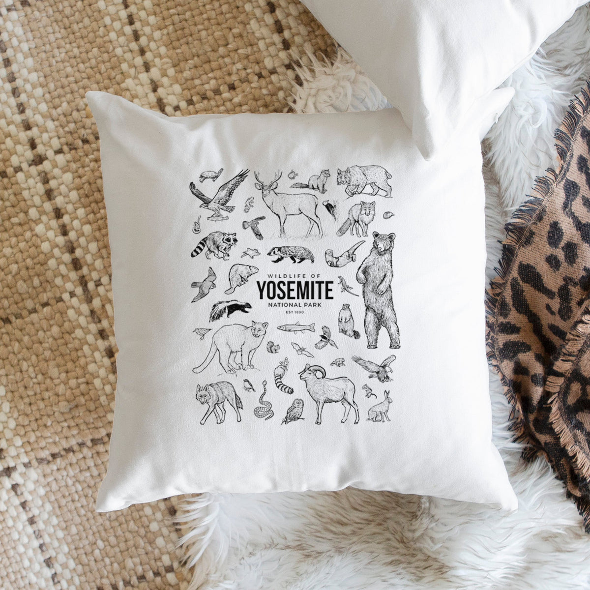 Wildlife of Yosemite National Park - Throw Pillow Cover