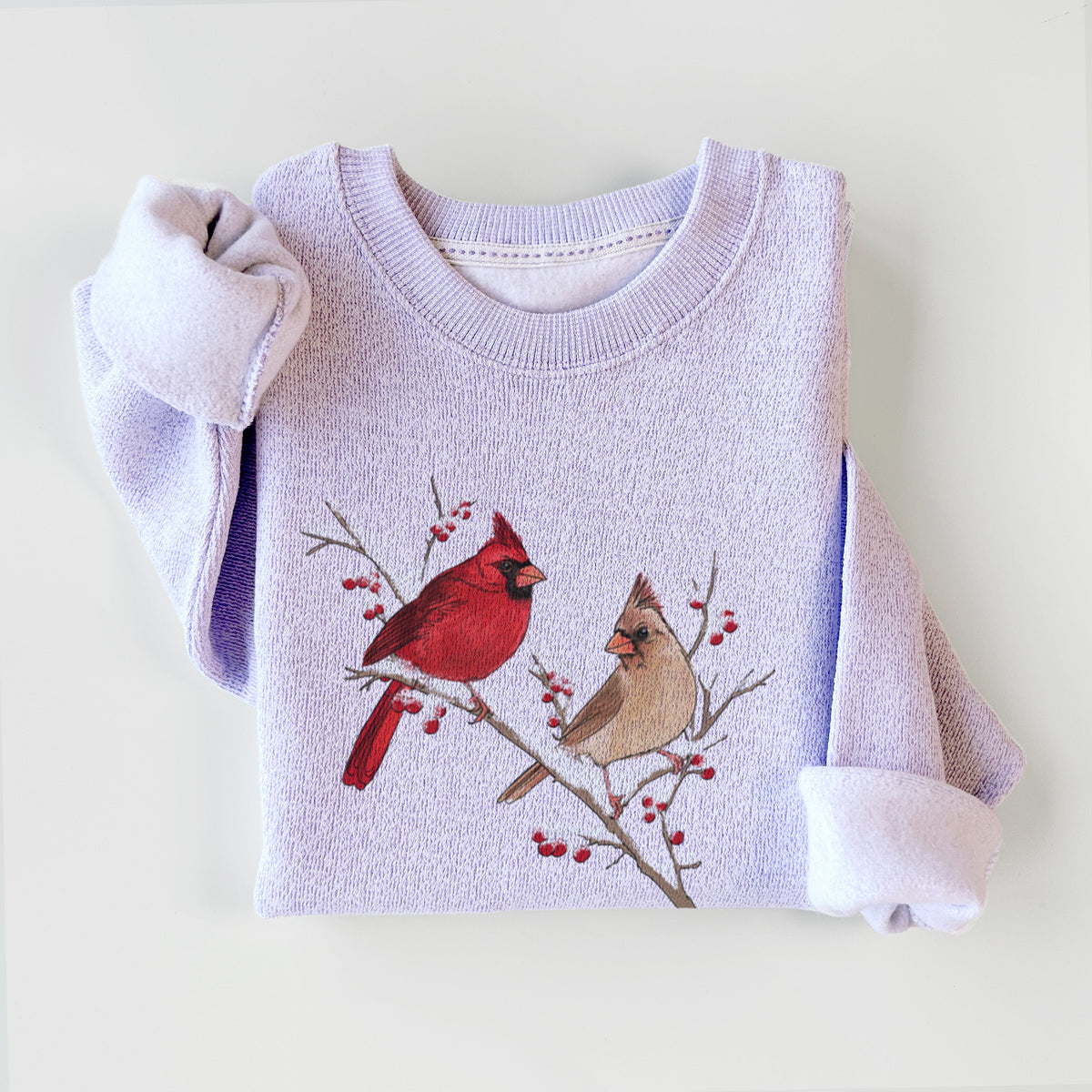 Winter Cardinals - Knit Sweatshirt