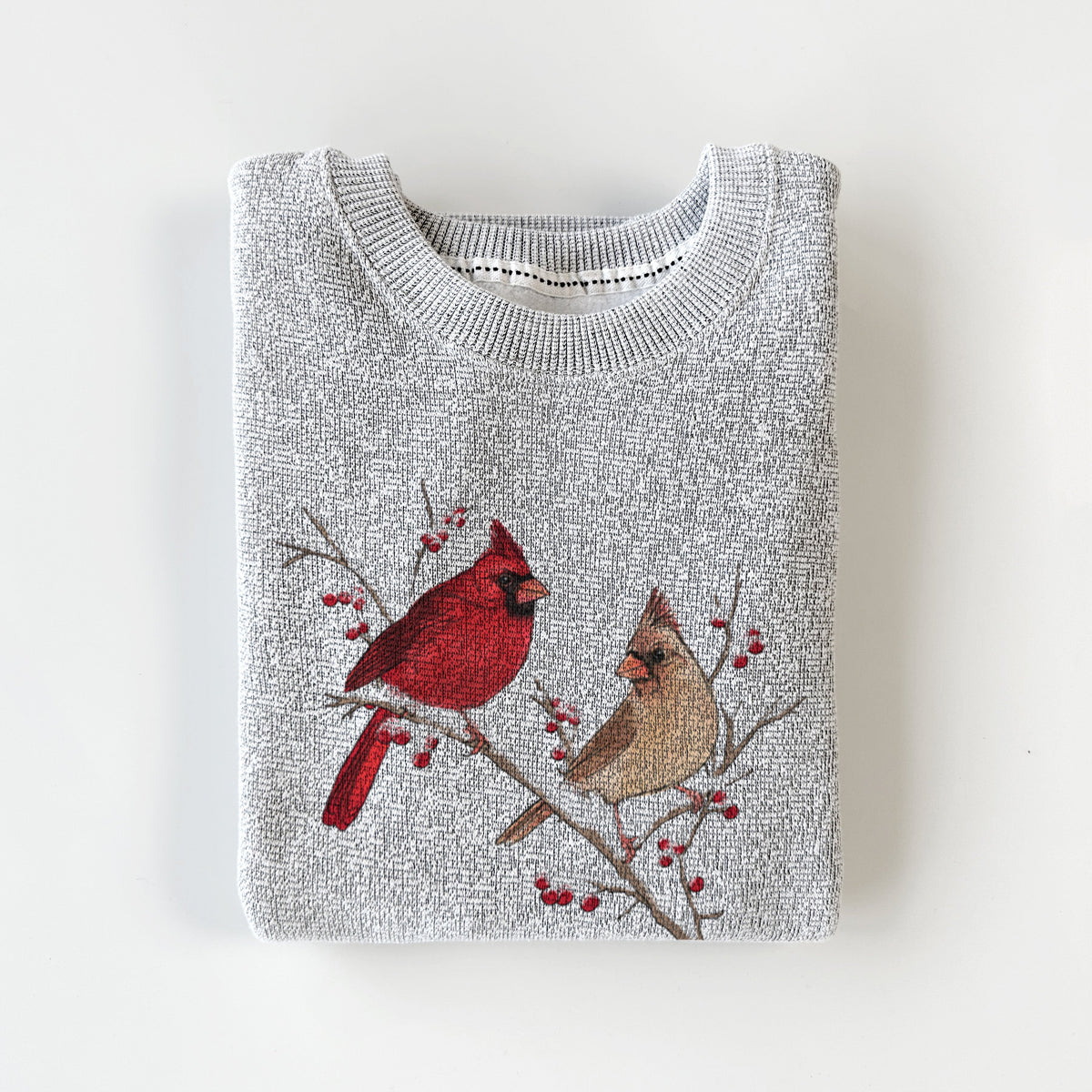 Winter Cardinals - Knit Sweatshirt