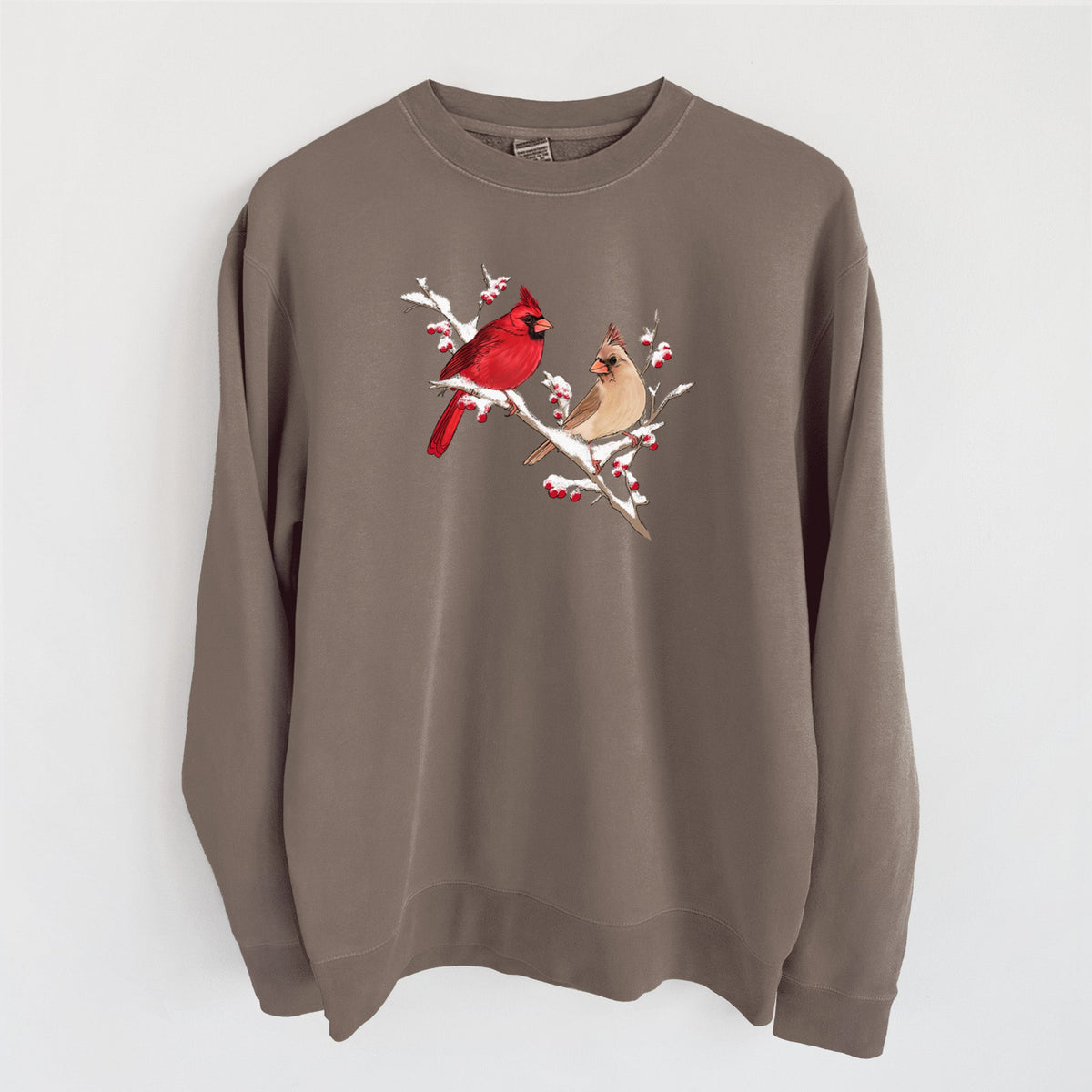 Winter Cardinals - Unisex Pigment Dyed Crew Sweatshirt
