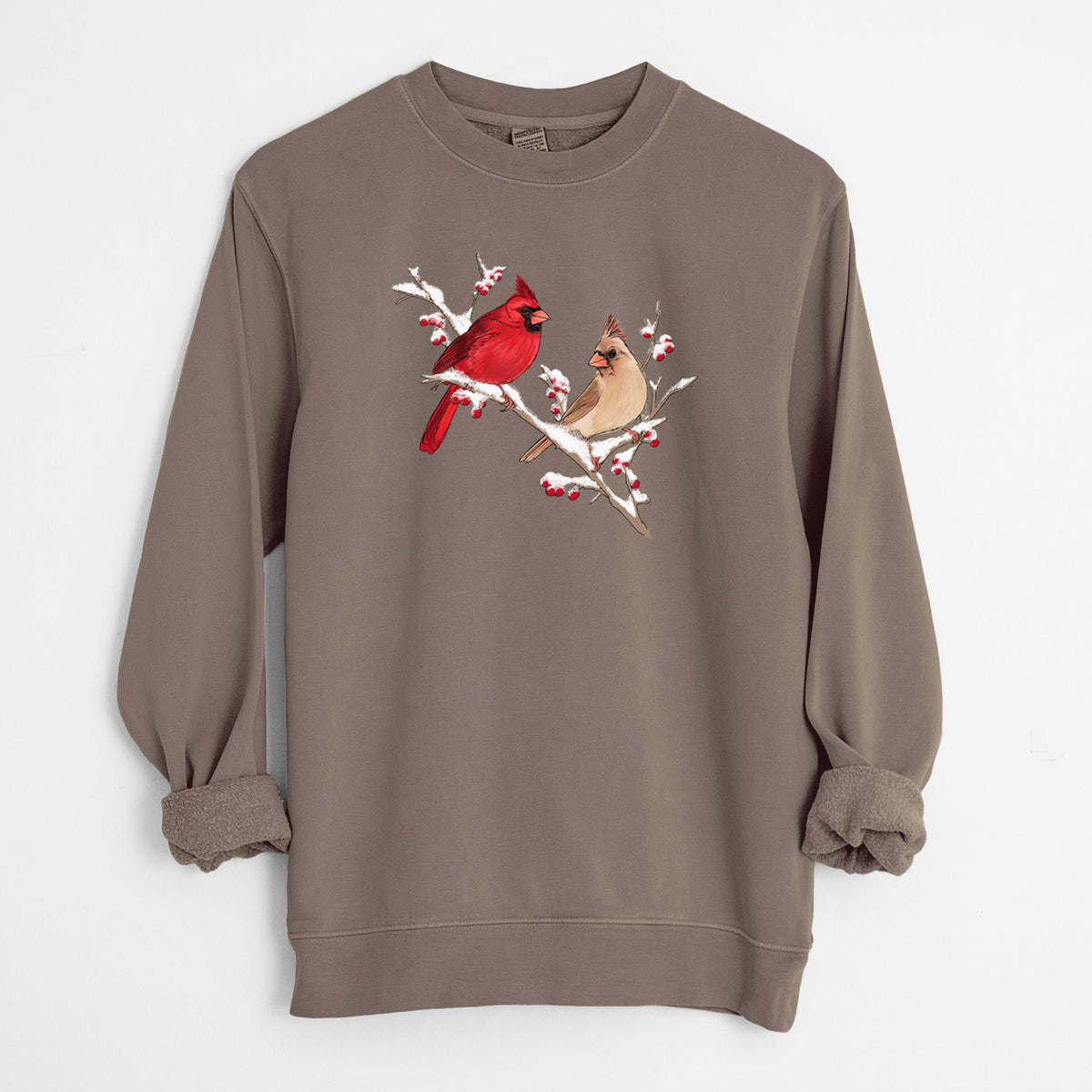 Winter Cardinals - Unisex Pigment Dyed Crew Sweatshirt