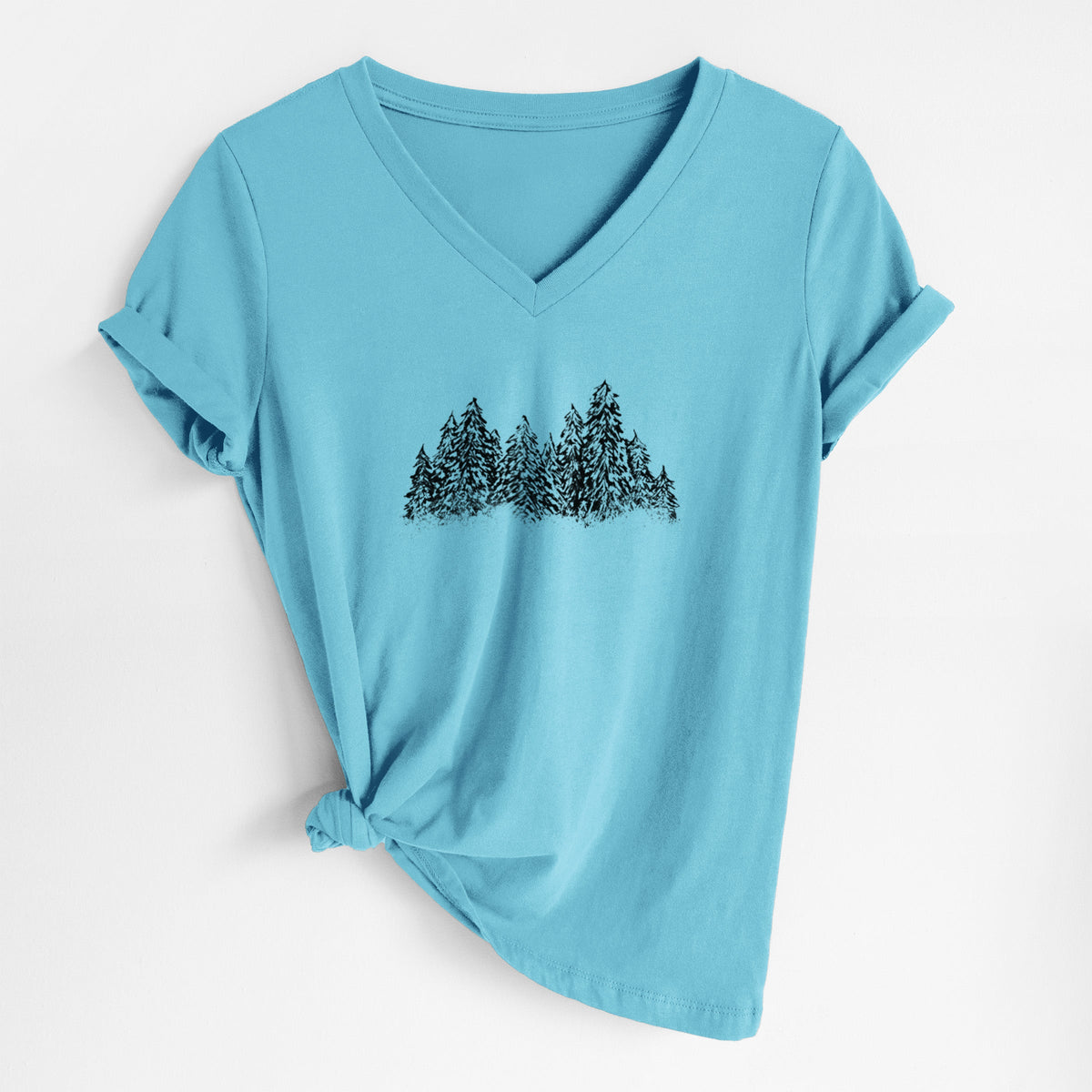 Winter Evergreens - Women's Lightweight Relaxed Fit 100% Cotton V-neck