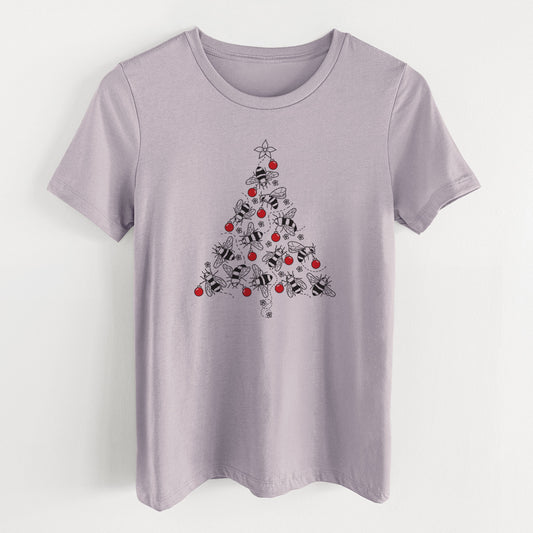 Christmas Tree of Bees - Women's Lightweight Relaxed Fit 100% Cotton Crewneck
