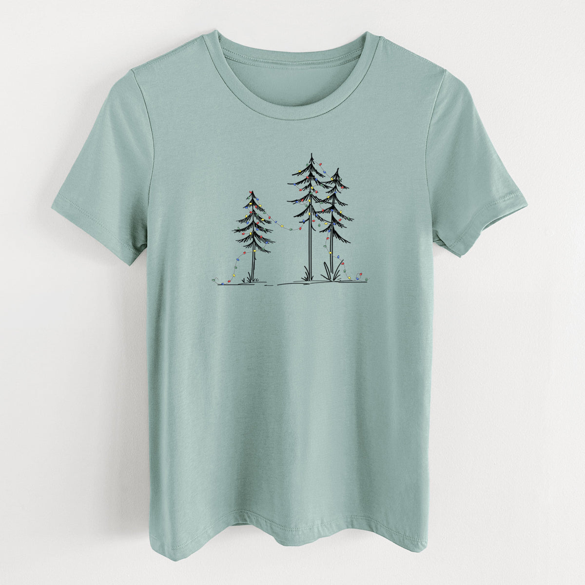 Christmas Deck the Pines - Women's Lightweight Relaxed Fit 100% Cotton Crewneck