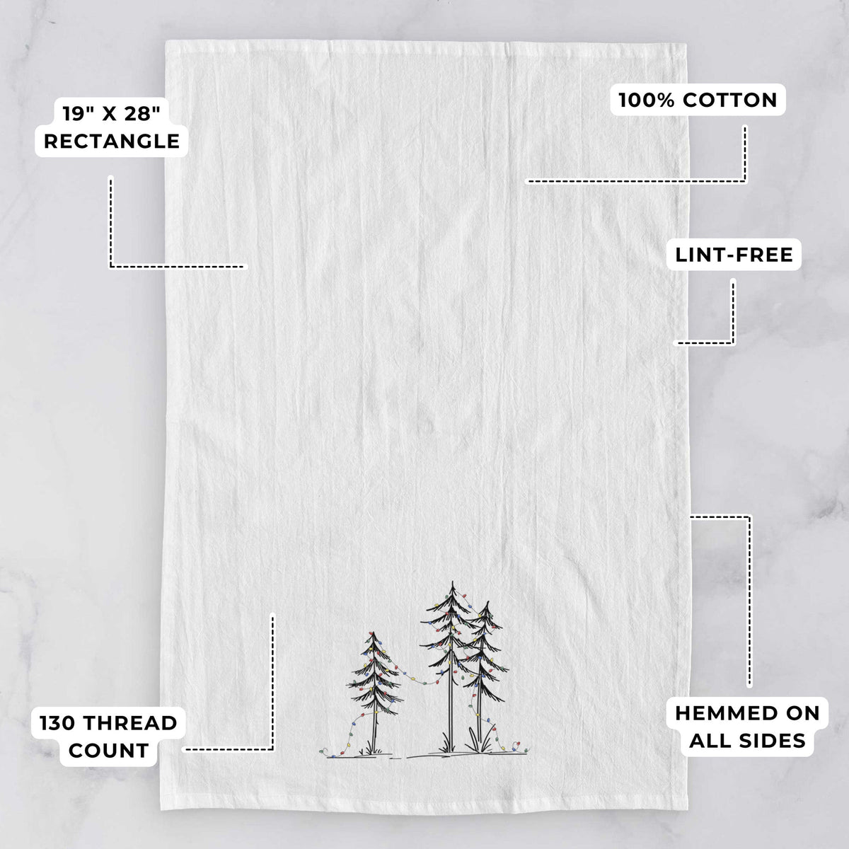 Christmas Deck the Pines Tea Towel