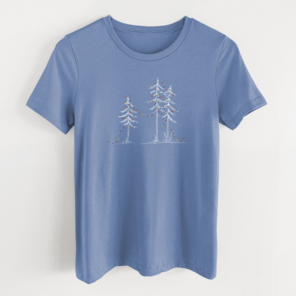 Christmas Deck the Pines - Women's Lightweight Relaxed Fit 100% Cotton Crewneck