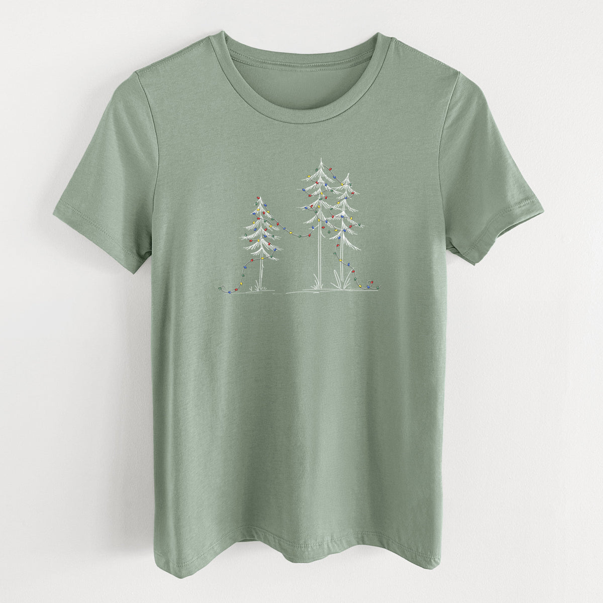 Christmas Deck the Pines - Women's Lightweight Relaxed Fit 100% Cotton Crewneck