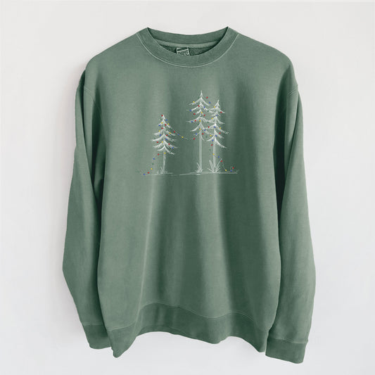 Christmas Deck the Pines - Unisex Pigment Dyed Crew Sweatshirt