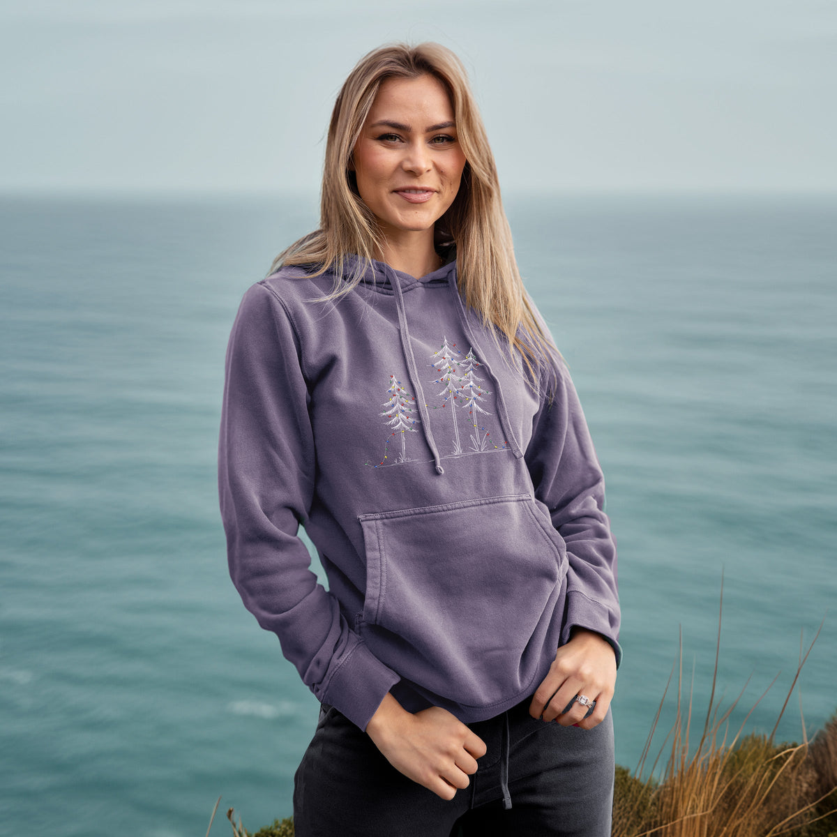 Christmas Deck the Pines - Unisex Pigment Dyed Hoodie