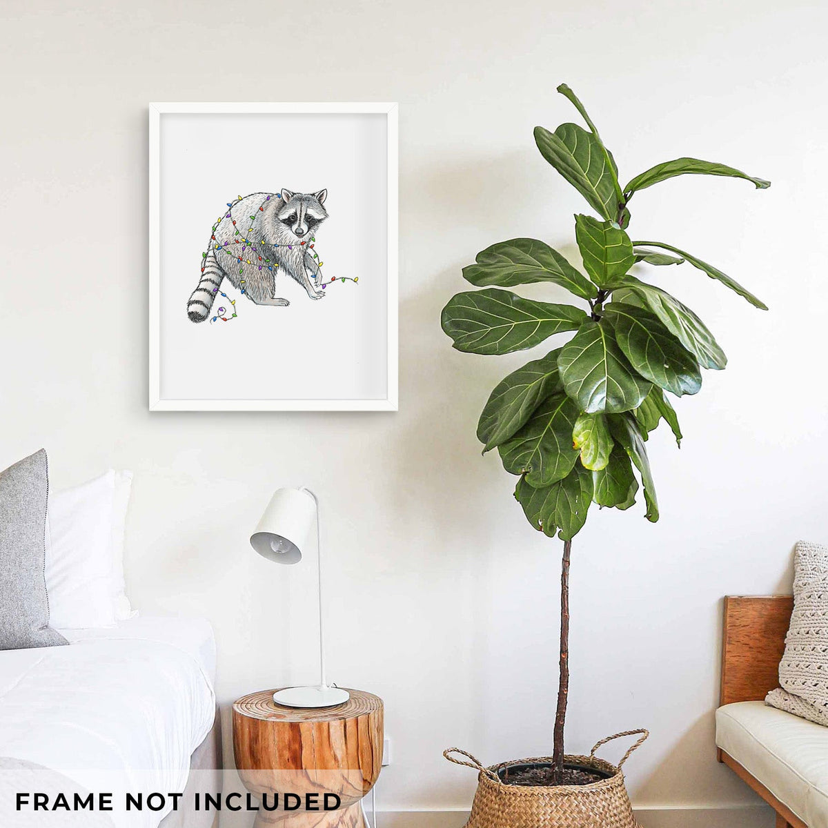 Christmas Raccoon - Fine Art Print