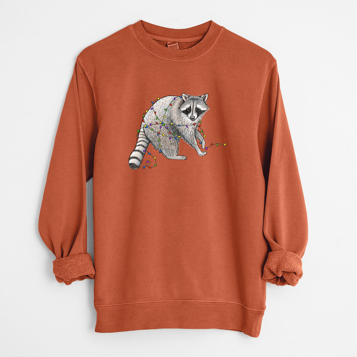 Christmas Raccoon - Unisex Pigment Dyed Crew Sweatshirt