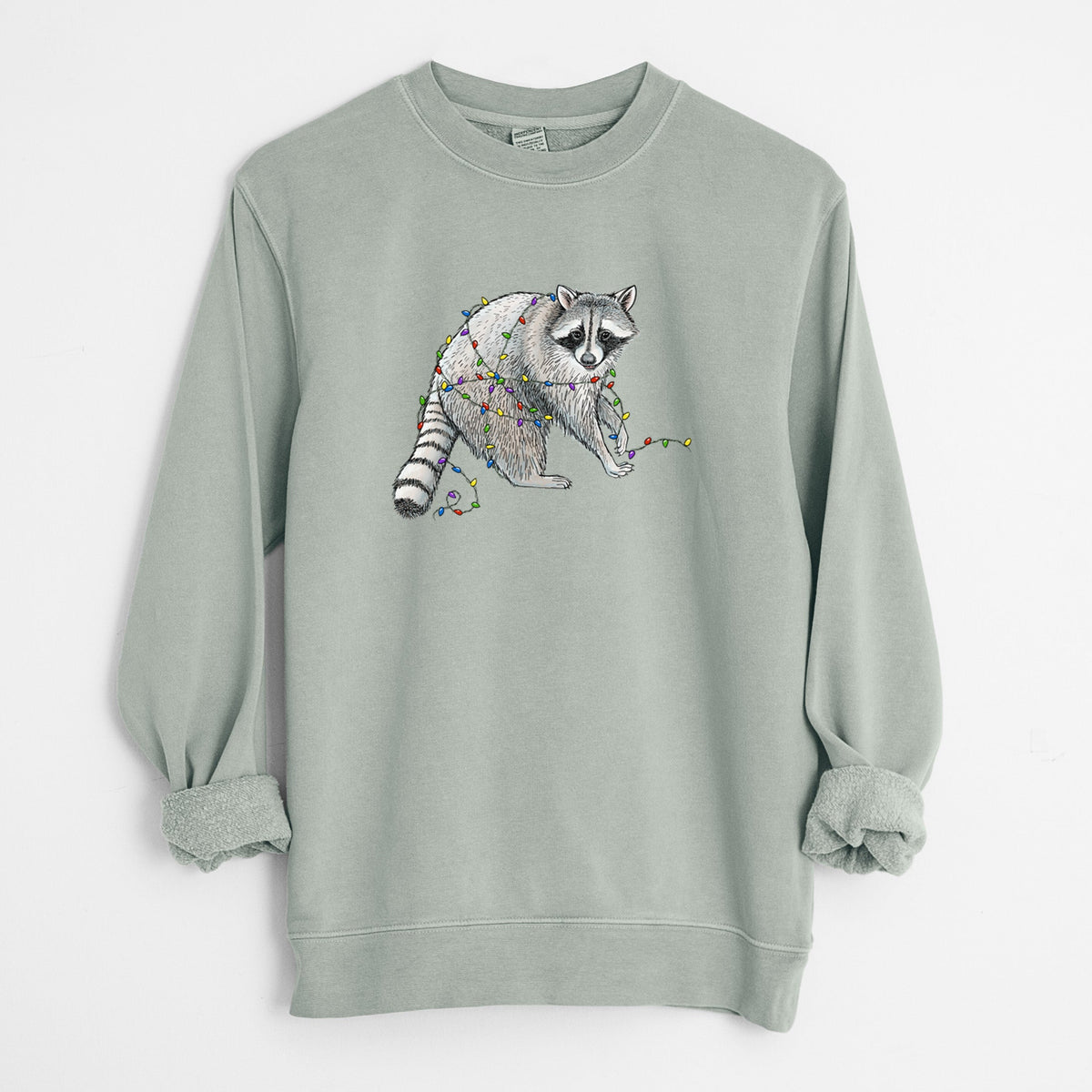 Christmas Raccoon - Unisex Pigment Dyed Crew Sweatshirt