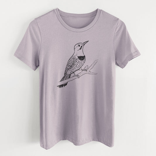 Northern Flicker (Yellow-shafted) - Colaptes auratus - Women's Lightweight Relaxed Fit 100% Cotton Crewneck